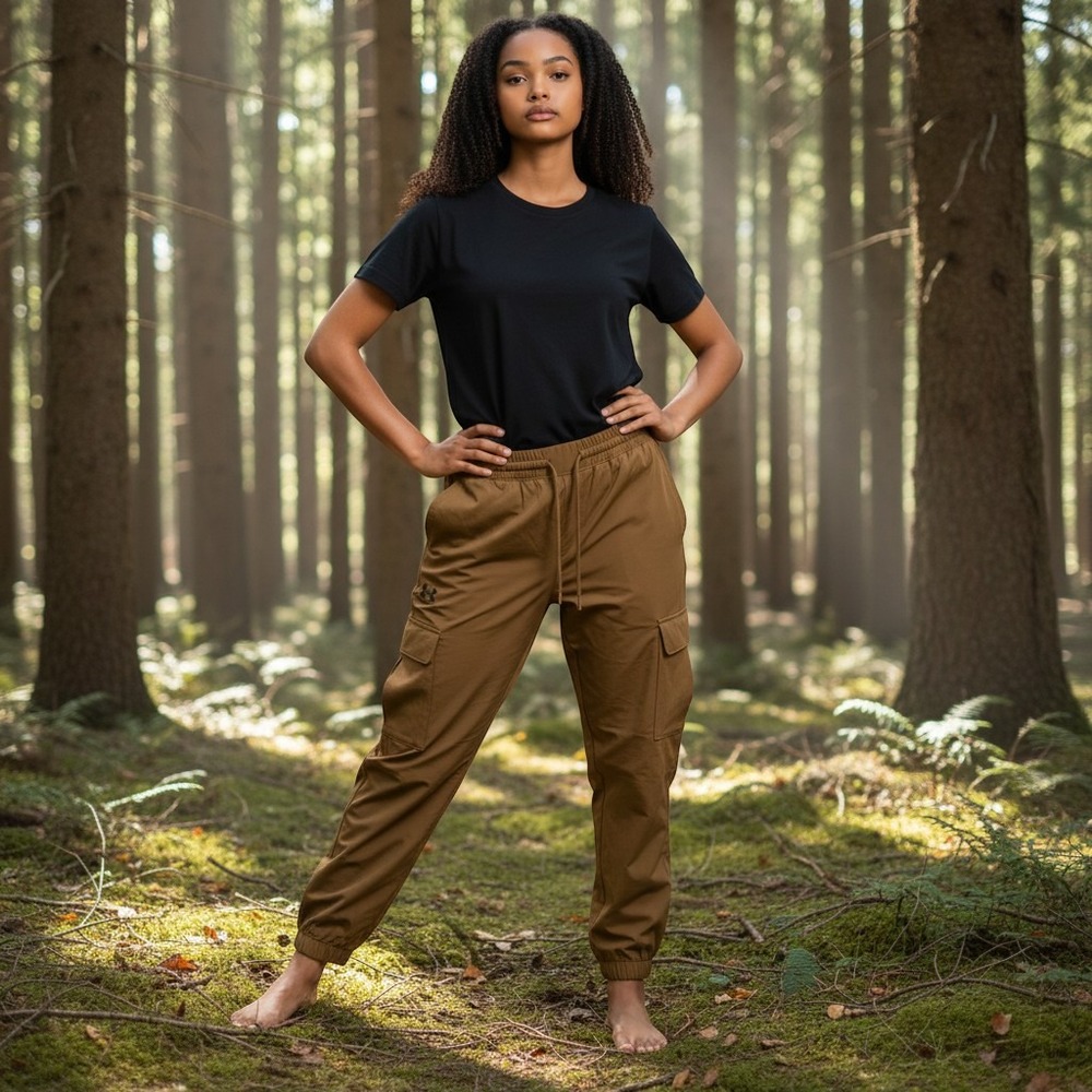 Under Armour Cargo Joggers Women 2XL Brown Athleisure Gorpcore Utiliy Minimalist